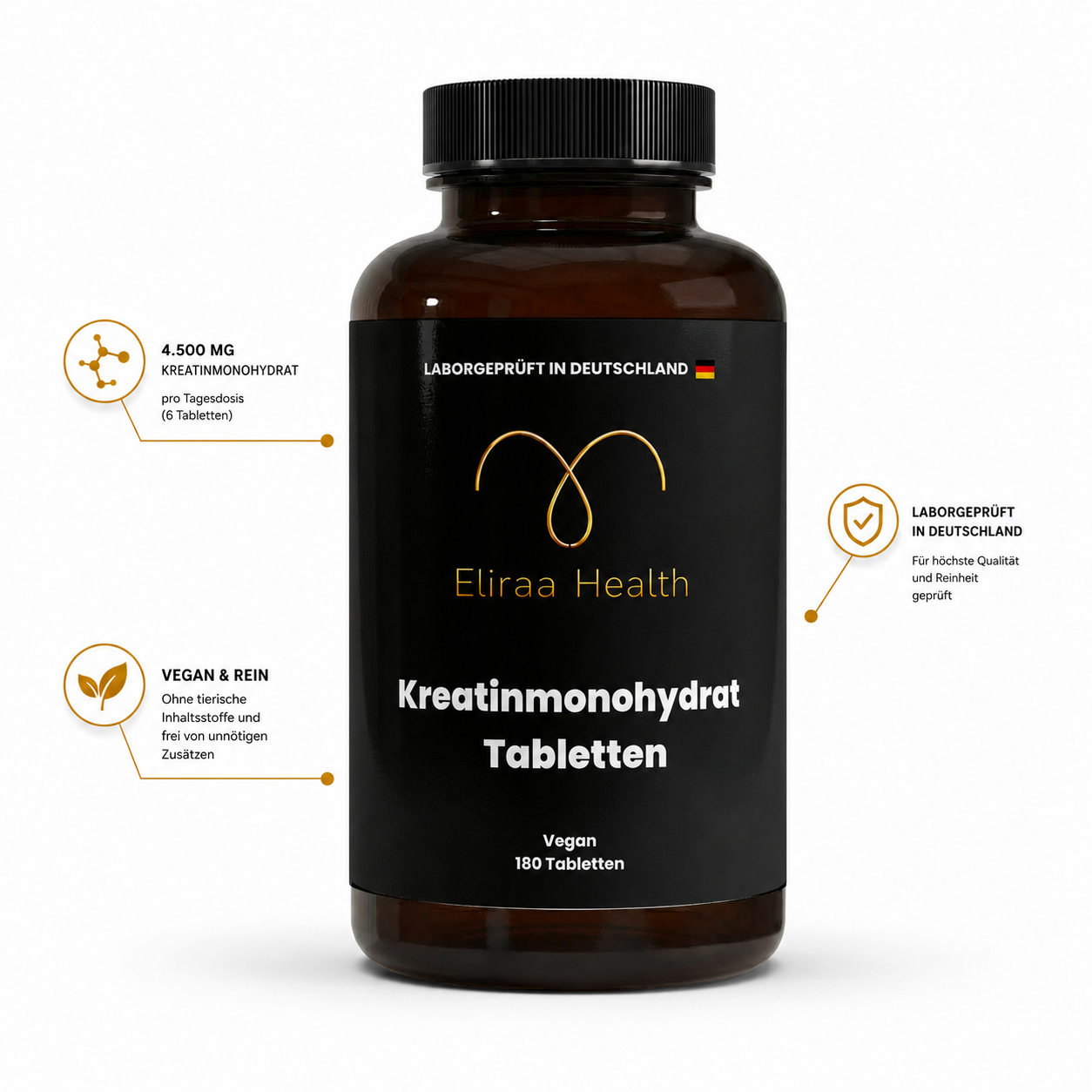 Kreatin Monohydrat - 180 vegane Tabletten