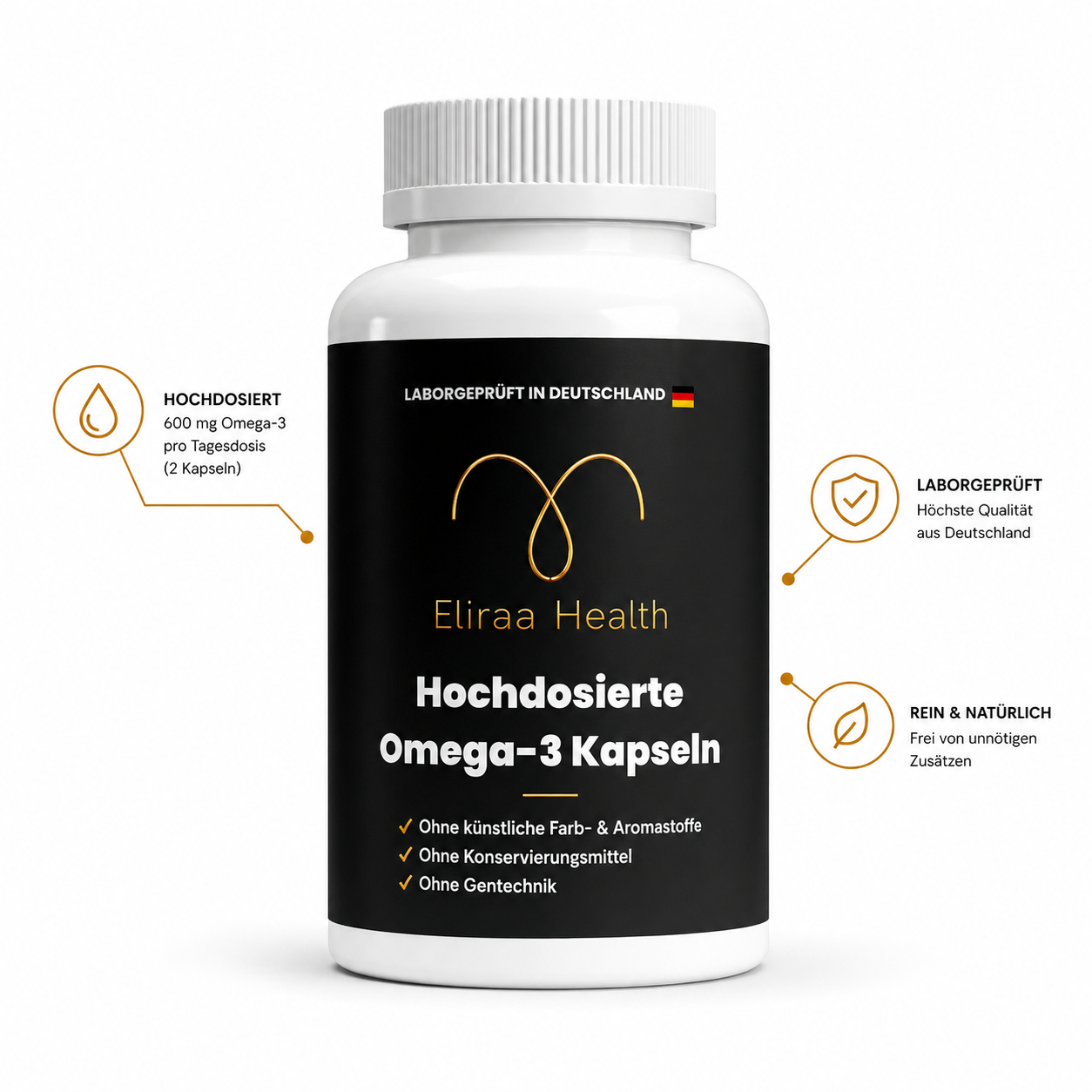 Hochdosierte Omega-3 (Halal Gelatine) - 120 Softgels