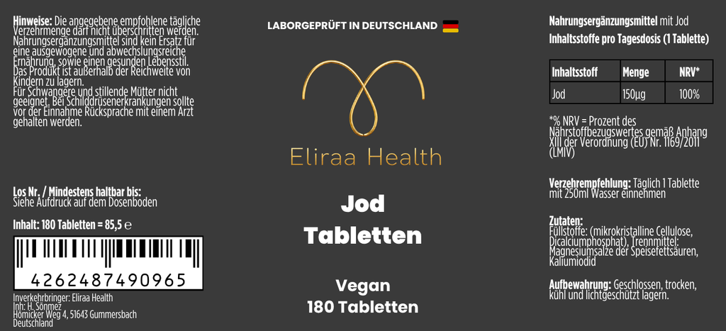 Jod - 180 vegane Tabletten