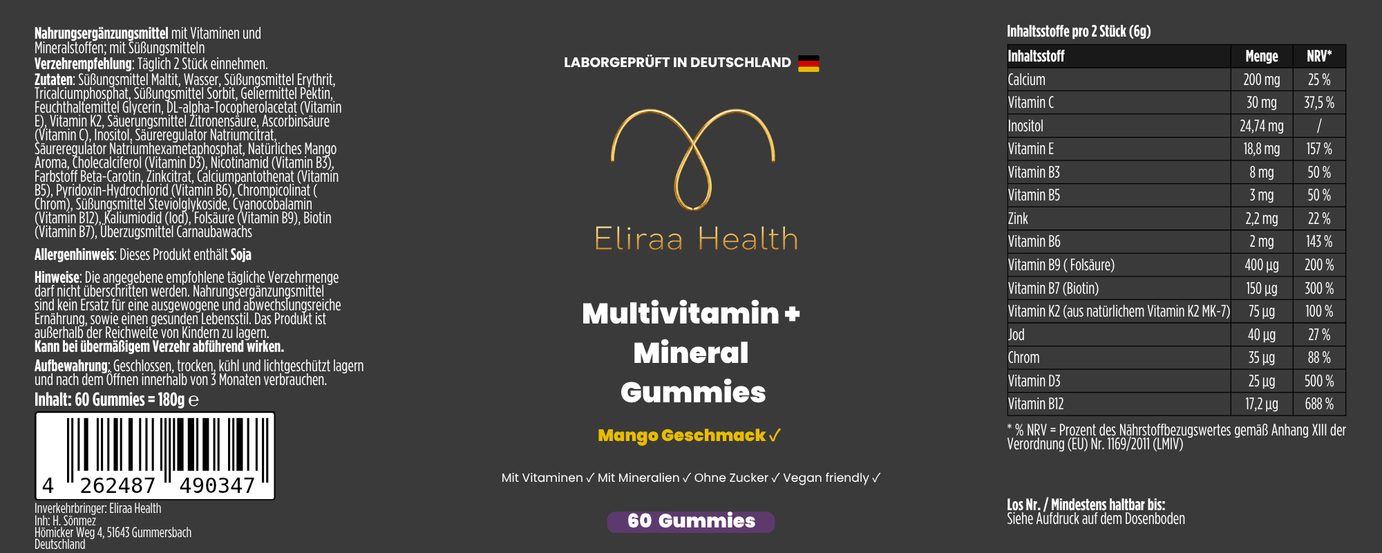 Multivitamin + Mineral Gummies - 60 Stk.