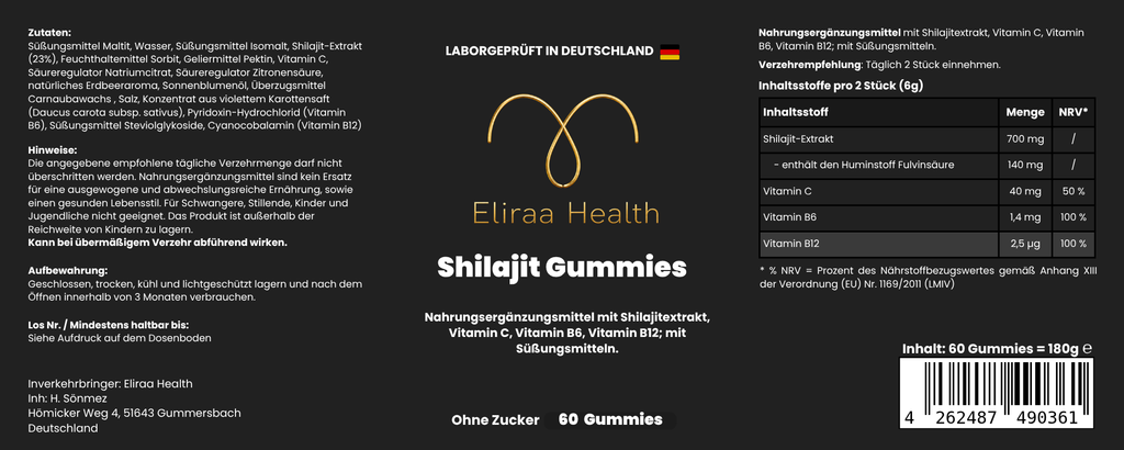 Shilajit Gummies + Vitamin C,B6, B12 - 60 Stk.
