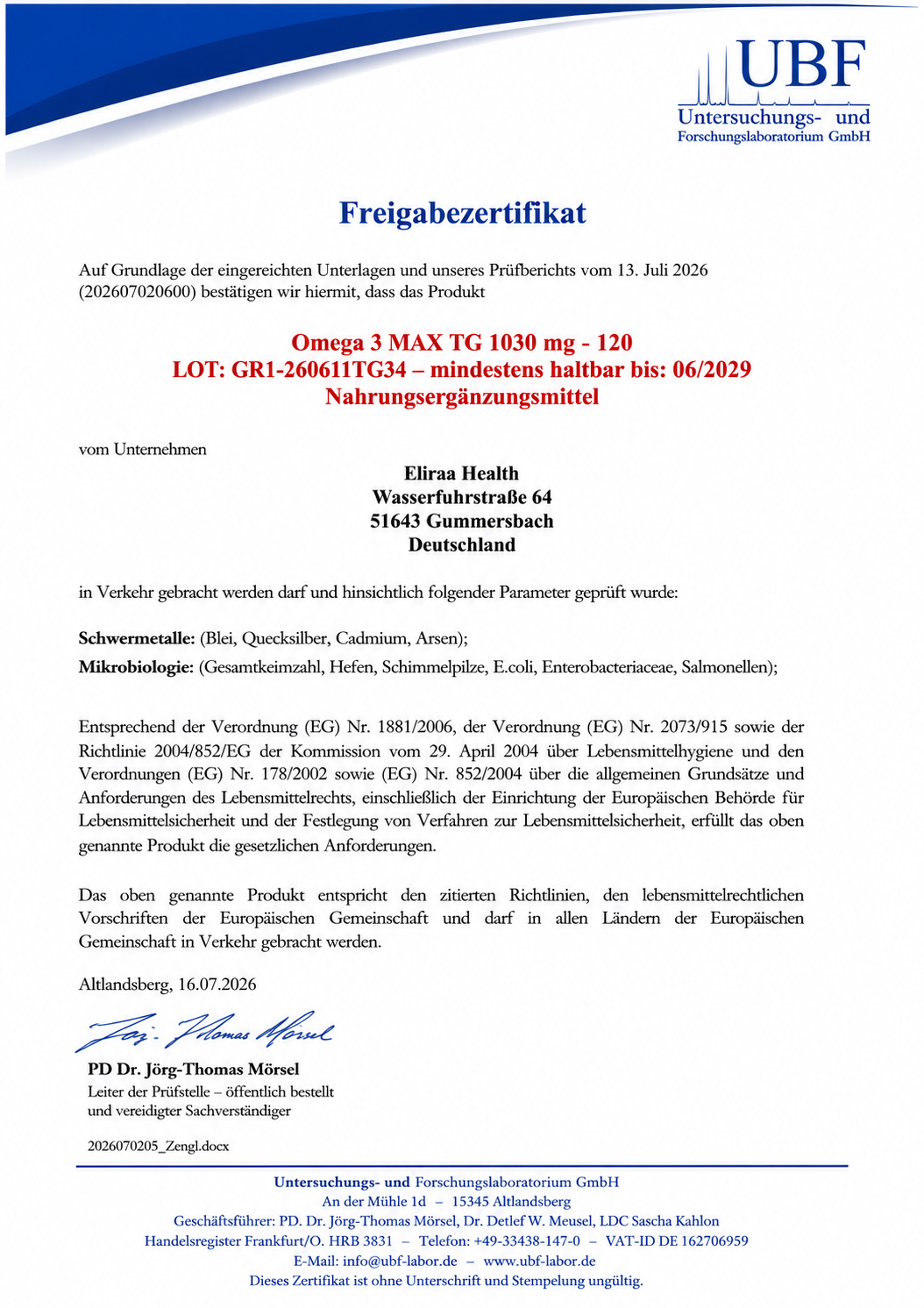 Hochdosiertes Omega-3 Max - 120 Softgels